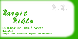margit miklo business card